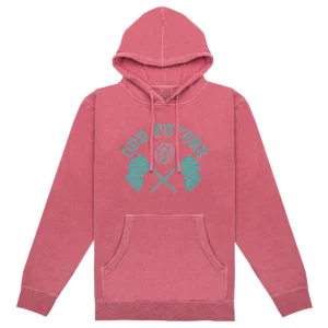 Checkered Flag Embroidered Pullover Hoodie - Pink