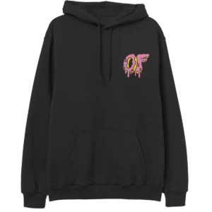 Dripping Logo Hoodie- Black