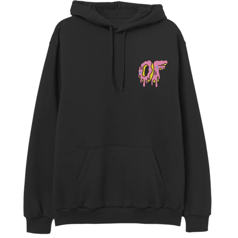 Dripping Logo Hoodie- Black