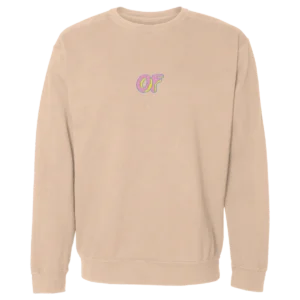 OF Donut Logo Embroidered Crewneck Sweatshirt - Sandstone