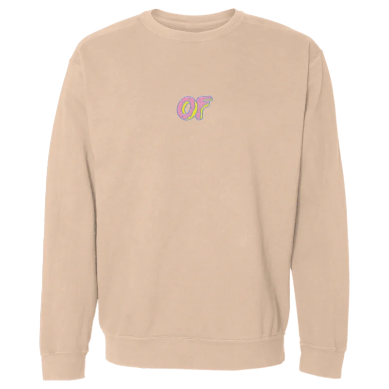 OF Donut Logo Embroidered Crewneck Sweatshirt - Sandstone