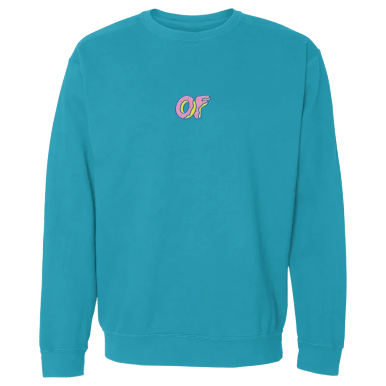 OF Donut Logo Embroidered Crewneck Sweatshirt - Teal