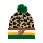 OF Leopard Pom Pom Beanie