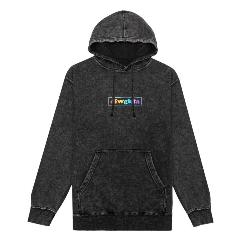 Ofwgkta Rainbow Pullover Hoodie - Black Mineral Wash